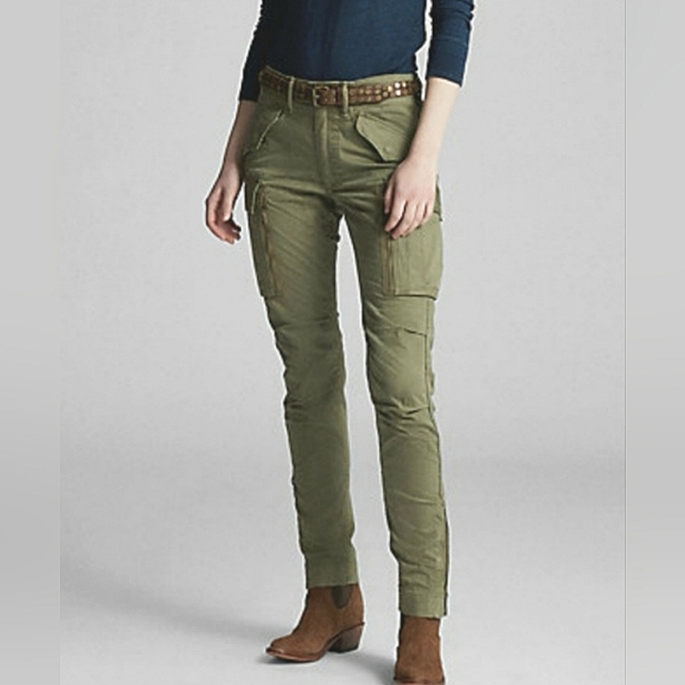 Ralph Lauren Utility Cargo Pant Khaki Sz 10-12 Fall Aesthetic MilitaryVibe - Picture 2 of 16
